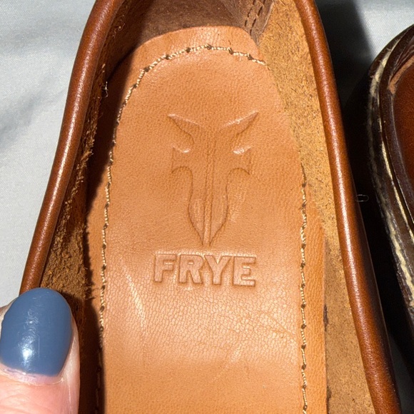 Frye Men's Cognac Woven Leather Slip-On Loafers NWT - Picture 3 of 6